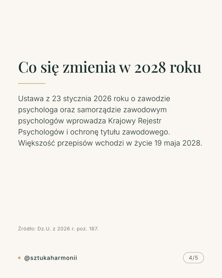 Karuzela pięciu grafik z pytaniami, które warto zadać terapeucie przed rozpoczęciem współpracy, wyjaśnieniem czym jest superwizja i informacją o ustawie o zawodzie psychologa. Slajd 4.